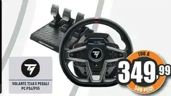 Unieuro T248 nero sterzo + pedali pc, playstation 4, playstation 5 offerta
