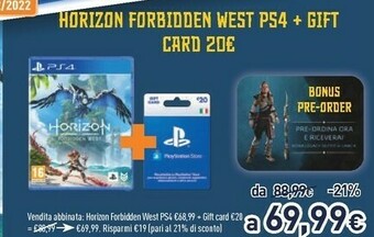 Unieuro Horizon: forbidden west standard arabo, esp, polacco, francese, ita, portoghese, giapponese, russo, tedesca playstation 4 offerta