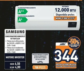 Unieuro Condizionatore monosplit kit far12lzn offerta