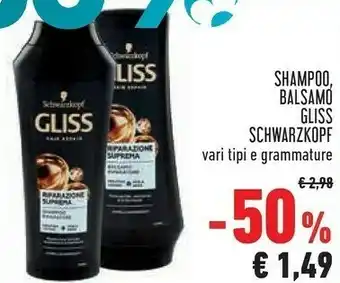 Conad Shampoo, balsamo gliss offerta