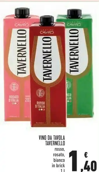 Conad Vino da tavola tavernello rosso/ rosato/ bianco offerta