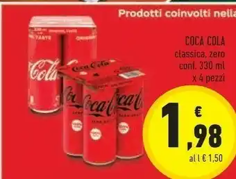 Conad Coca-cola - coca-cola 330 g(ml) offerta