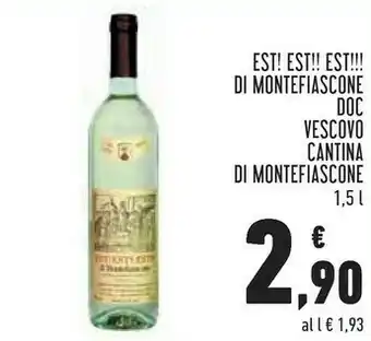 Conad Cantina di montefiascone est! est!! est!!! di montefiascone doc 1,5 l offerta