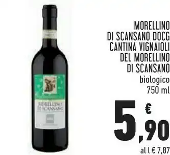 Conad Morellino di scansano docg biologico 750 ml offerta