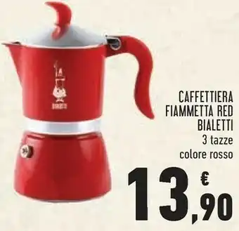 Conad Caffettiera fiammetta red offerta