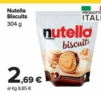 Carrefour Market Nutella biscuits 304 g(ml) offerta