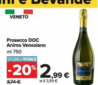 Carrefour Market Prosecco doc animo veneziano offerta