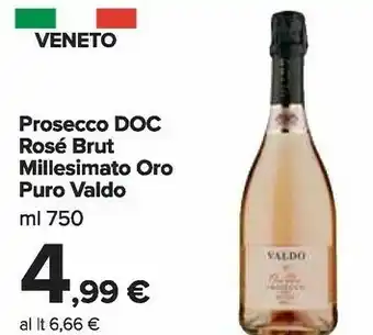 Carrefour Market Prosecco doc rose brut millesimato oro puro valdo offerta