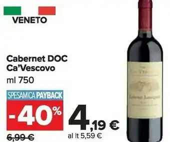 Ca'vescovo cabernet 750 ml