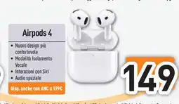 Unieuro Airpods 4 offerta