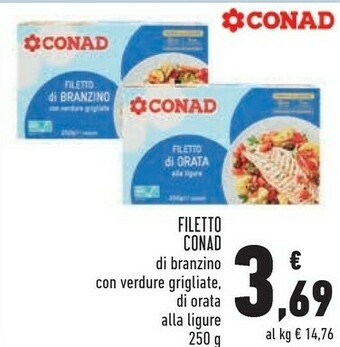 Conad Superstore Conad - filetto di branzino con verdure grigliate 250 g(ml) offerta