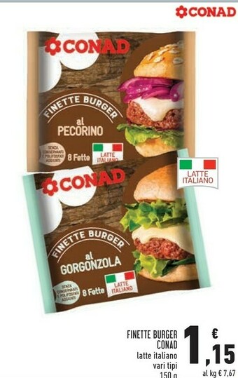 Conad finette burger