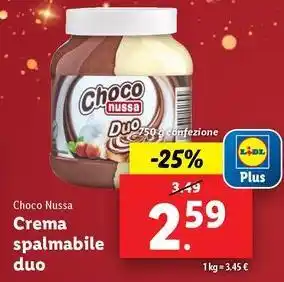 Lidl Choco Nussa Crema spalmabile duo offerta