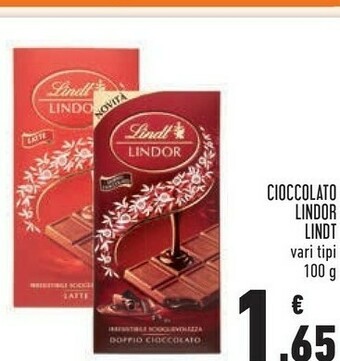 Conad Superstore Cioccolato al latte lindor 100 g(ml) offerta
