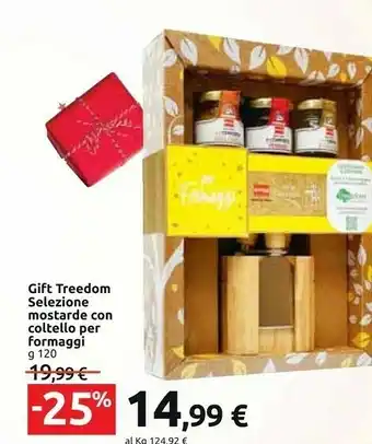 Carrefour Market Gift treedom selezione mostarde con coltello per formaggi offerta
