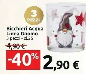 Carrefour Market Gnomo bicchieri acqua offerta