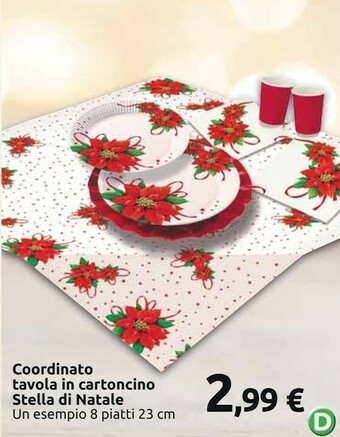 Carrefour Market Coordinato tavola in cartoncino stella di natale offerta