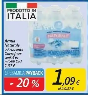 Carrefour Market Carrefour - acqua minerale naturale monviso 500 g(ml) offerta