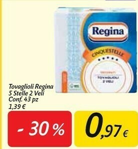 Carrefour Market Tovaglioli 5 stelle 2 veli offerta