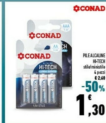 Conad Conad pile alcaline hi tech offerta