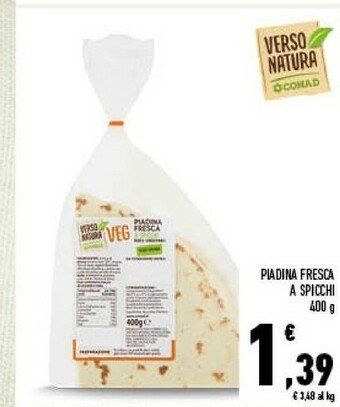 Conad Conad - piadina fresca a spicchi senza conservanti veg verso natura 400 g(ml) offerta