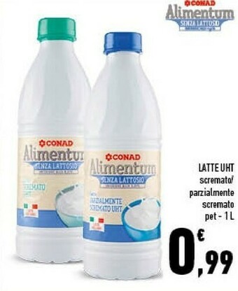 Conad Conad - latte parzialmente scremato uht ac alimentum 1000 g(ml) offerta
