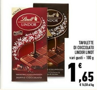Conad Cioccolato al latte lindor 100 g(ml) offerta