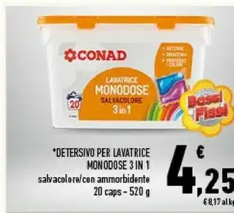 Conad Detersivo per lavatrice monodose 3 in 1 offerta