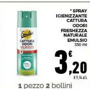 Conad Emulsio spray igienizzante cattura odori freshezza naturale offerta