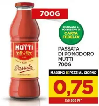 Interspar Mutti Passata di Pomodoro 700g offerta