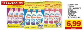 Dixan Detersivo Liquido per Lavatrice classico/color/lavanda 19 lavaggi x3
