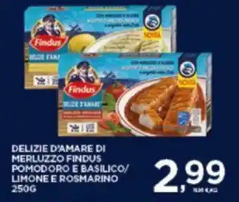 Interspar Findus Delizie D'Amare di Merluzzo Pomodoro e Basilico/Limone e Rosmarino 250g offerta