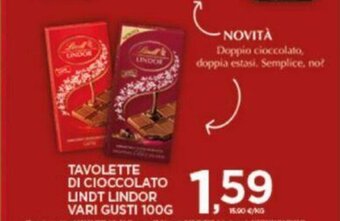 Interspar Lindt Lindor Tavolette di Cioccolato vari gusti 100g offerta