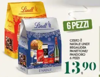 Interspar Lindt Cesto è Natale Regalidea Panettone/Pandoro 6 pezzi offerta