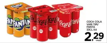 Interspar Coca Cola vari tipi/ Fanta 33cl x 4 offerta