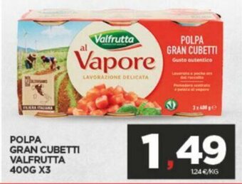 Interspar Valfrutta Polpa Gran Cubetti 400g x3 offerta