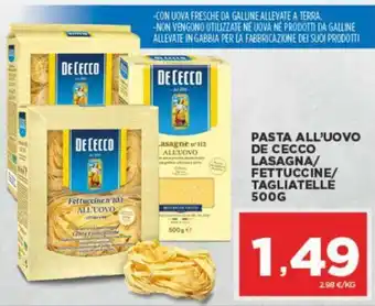 Interspar De Cecco Pasta All'uovo lasagna/Fettuccine/Tagliatelle 500g offerta
