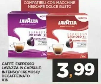 Interspar Lavazza Caffè Espresso in capsule intenso/ Cremoso/ Decaffeinato x16 offerta