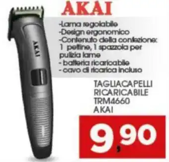 Akai Tagliacapelli Ricaricabile TRM4660