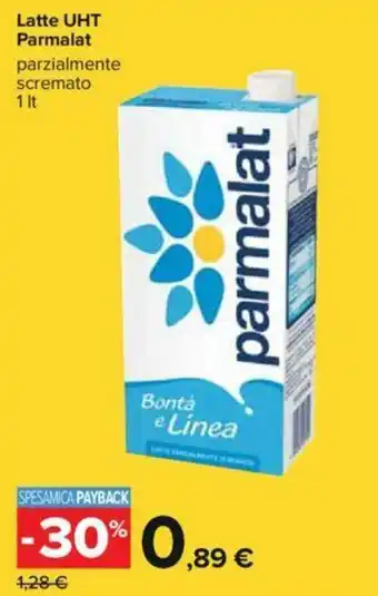 Carrefour Parmalat Latte UHT Parzialmente Scremato 1 lt offerta