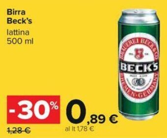 Carrefour Beck's Birra 500 ml offerta