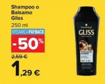 Carrefour Gliss Shampoo o Balsamo 250 ml offerta