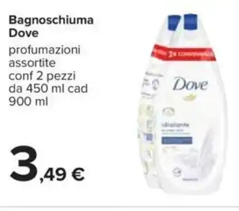 Carrefour Dove Bagnoschiuma 900ml offerta