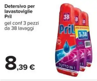 Carrefour Pril Detersivo per Lavastoviglie 3 pezzi da 38 lavaggi offerta