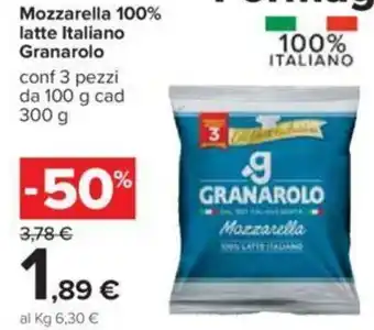 Carrefour Granarolo Mozzarella 100% Latte Italiano 300g offerta