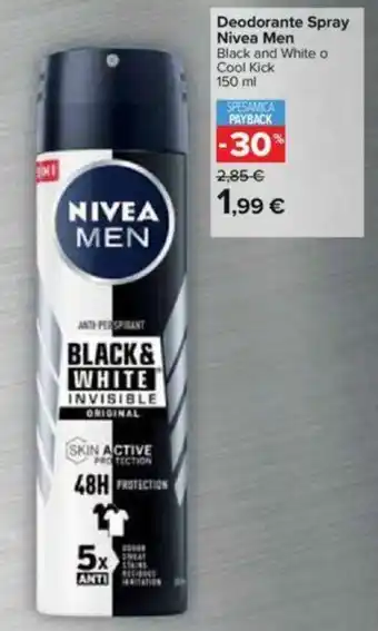 Carrefour Deodorante Spray Nivea Men 150ml offerta
