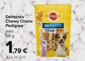 Carrefour Pedigree Dentastix Chewy Chunx mini 68 g offerta