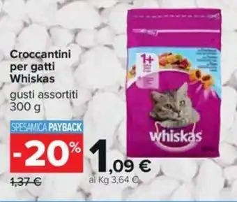 Carrefour Whiskas Croccantini per Gatti 300 g offerta