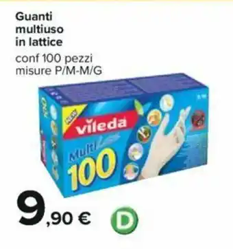 Carrefour Guanti Multiuso in Lattice conf 100 pezzi offerta