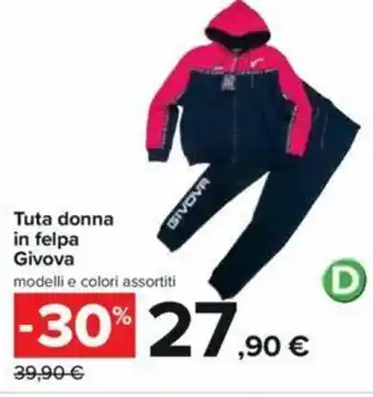 Carrefour Tuta Donna in Felpa Givova offerta